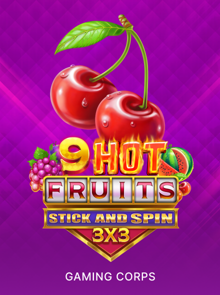 9 Hot Fruits Stick and Spin 3x3